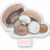 Cartoon Mushroom-Abbildung Aufkleber (Vorderseite)