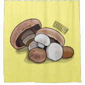 Cartoon Mushroom-Abbildung Duschvorhang (Vorderseite)