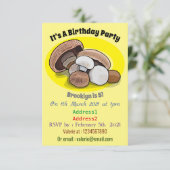 Cartoon Mushroom-Abbildung Einladung (Stehend Vorderseite)