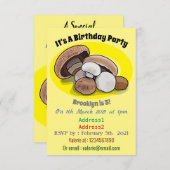 Cartoon Mushroom-Abbildung Einladung (Vorne/Hinten)