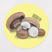 Cartoon Mushroom-Abbildung Etiketten (Design 1)