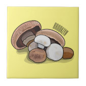 Cartoon Mushroom-Abbildung Fliese (Vorderseite)