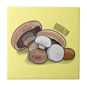Cartoon Mushroom-Abbildung Fliese