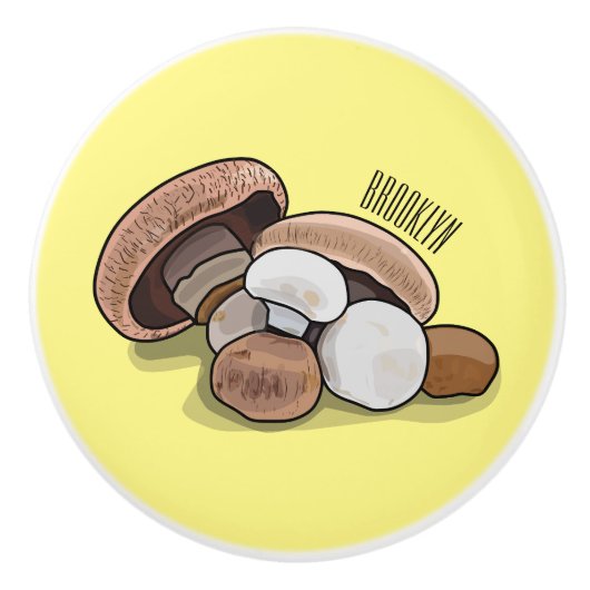 Cartoon Mushroom-Abbildung Keramikknauf (Vorderseite)