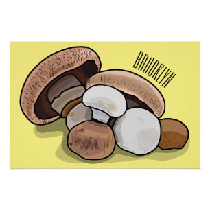 Cartoon Mushroom-Abbildung Poster