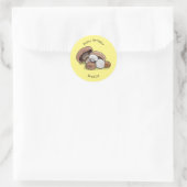 Cartoon Mushroom-Abbildung Runder Aufkleber (Tasche)