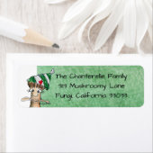 Cartoon Mushroom Christmas Return Address Label (Insitu)