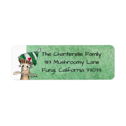 Cartoon Mushroom Christmas Return Address Label (Vorne)