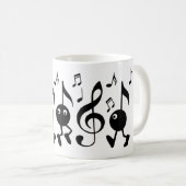 Cartoon Musiknoten Kaffeetasse (VorderseiteRechts)