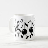 Cartoon Musiknoten Kaffeetasse (Vorderseite Links)
