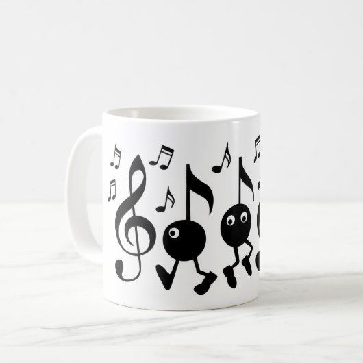 Cartoon Musiknoten Kaffeetasse (Vorderseite Links)