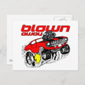 Cartoon-Muskel-Auto weg durchgebrannt Postkarte (Vorne/Hinten)