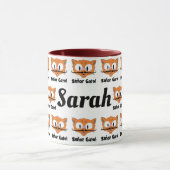 Cartoon Mustache Cat Pattern Personalisiert Tasse (Zentrum)