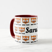 Cartoon Mustache Cat Pattern Personalisiert Tasse (Vorderseite Links)