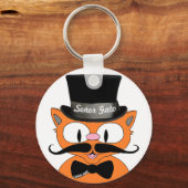 Cartoon Mustache Cat Senor Gato Schlüsselanhänger (Vorderseite)