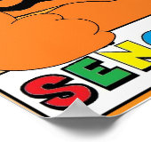 Cartoon Mustache Cat Senor Gato zwei Daumen hoch Poster (Ecke)