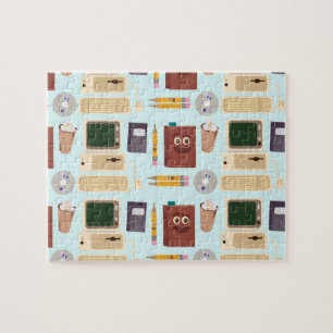 Cartoon-Muster für Autor-Retro-Tools Puzzle