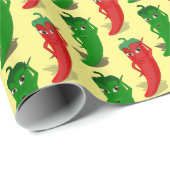 Cartoon-Muster für rote und grüne Pfefferdivas Geschenkpapier (Rolleneckpunkt)