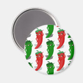Cartoon-Muster für rote und grüne Pfefferdivas Magnet (Vorderseite/Rückseite)