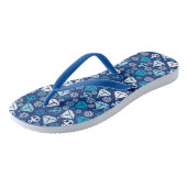 Cartoon Muster mit Segelbooten Badesandalen (Schrägansicht)