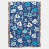 Cartoon-Muster mit Segelbooten Decke (Vorderseite Vertikal)