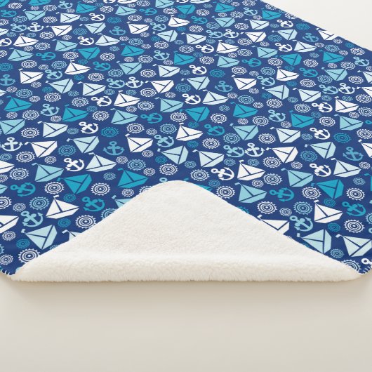 Cartoon-Muster mit Segelbooten Sherpadecke (3/4)