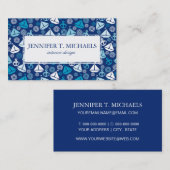 Cartoon-Muster mit Segelbooten Visitenkarte (Vorne/Hinten)