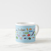 Cartoon-Muster von Wolkenkratzern Espressotasse (Vorderseite Rechts)