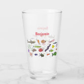 Cartoon-Muster von Wolkenkratzern Glas (Rückseite)