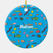 Cartoon-Muster von Wolkenkratzern Keramik Ornament (Hinten)