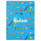 Cartoon-Muster von Wolkenkratzern Klemmbrett (Rückseite)