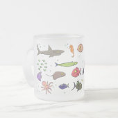 Cartoon-Muster von Wolkenkratzern Mattglastasse (Vorderseite Links)