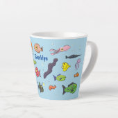 Cartoon-Muster von Wolkenkratzern Milchtasse (Rechte Ecke)