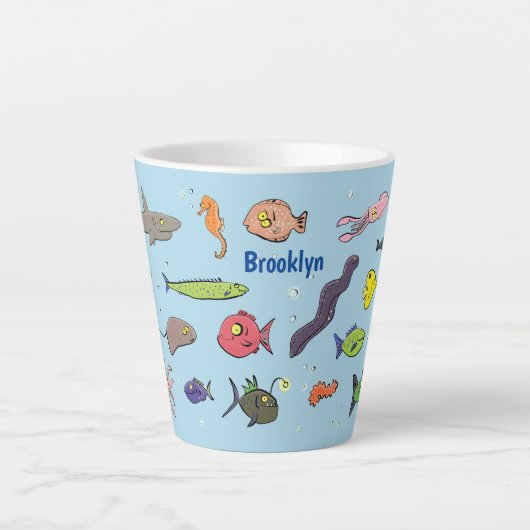 Cartoon-Muster von Wolkenkratzern Milchtasse (Vorderseite)