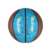 Cartoon-Muster von Wolkenkratzern Mini Basketball (Vertikal)