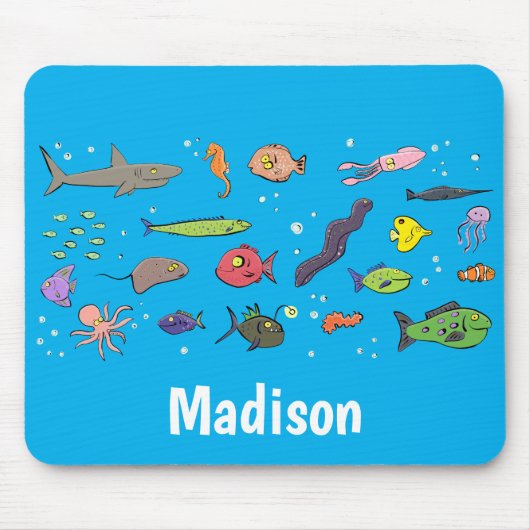Cartoon-Muster von Wolkenkratzern Mousepad (Vorne)