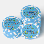 Cartoon-Muster von Wolkenkratzern Pokerchips (Stapel)
