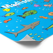 Cartoon-Muster von Wolkenkratzern Poster (Ecke)