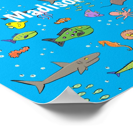 Cartoon-Muster von Wolkenkratzern Poster (Ecke)