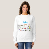 Cartoon-Muster von Wolkenkratzern Sweatshirt (Vorne ganz)