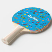 Cartoon-Muster von Wolkenkratzern Tischtennis Schläger (Vorderseite)