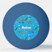 Cartoon-Muster von Wolkenkratzern Tischtennisball (Rückseite)