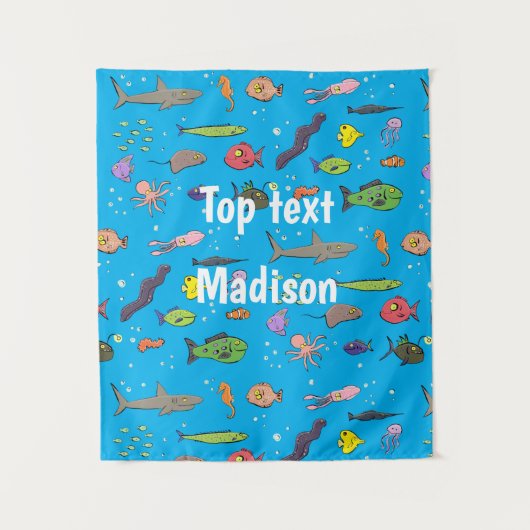 Cartoon-Muster von Wolkenkratzern Wandteppich (Vorderseite)