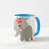 Cartoon-Mutter-Elefant-und Kalb-Tasse Tasse (VorderseiteRechts)