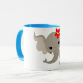 Cartoon-Mutter-Elefant-und Kalb-Tasse Tasse (Vorderseite Links)
