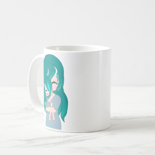 Cartoon Mutter und Tochter Tasse (Vorderseite Links)