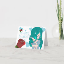 Cartoon Mutter- und Tochterkarte