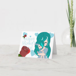 Cartoon Mutter- und Tochterkarte Feiertagskarte