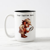 Cartoon-Mystery für Privatdetektoren Zweifarbige Tasse (Links)