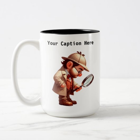 Cartoon-Mystery für Privatdetektoren Zweifarbige Tasse (Links)